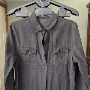 Women's Charcoal Button-Up Jumpsuit